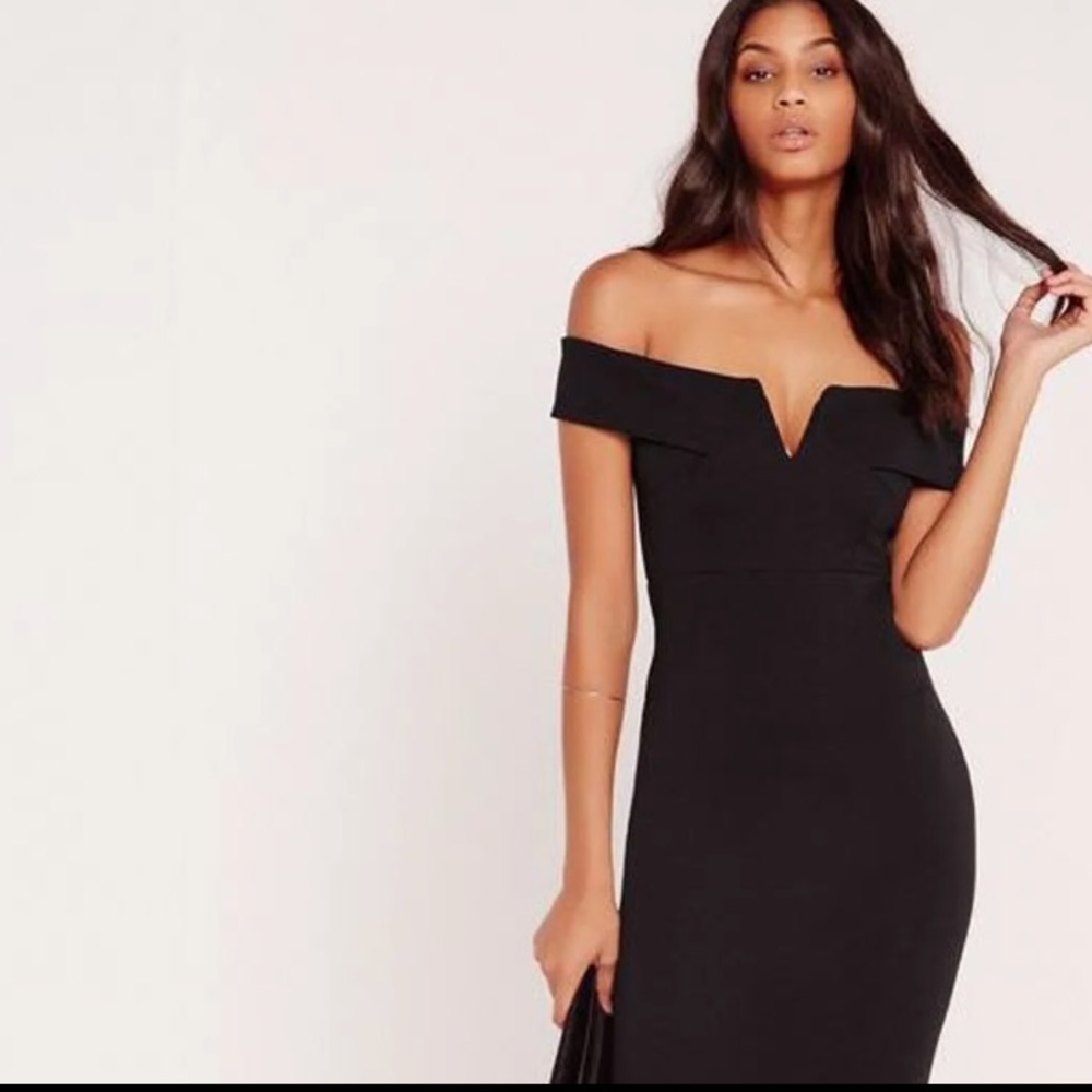Off shoulder body con dress